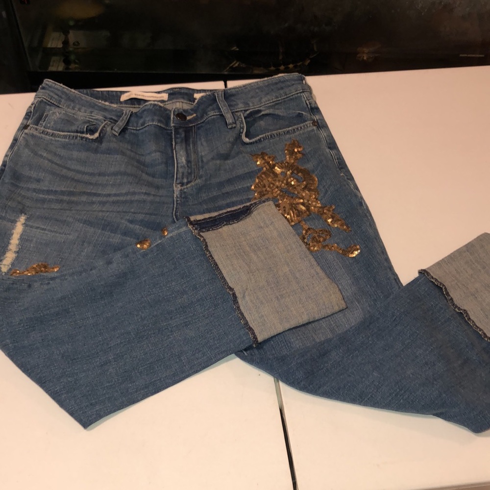 Pilcro and the Letterpress Blue Jeans with Gold Accents - Picture 14 of 15